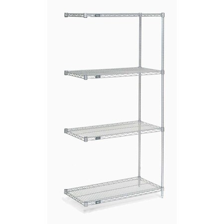Nexel Poly-Z-Brite 5 Tier Wire Shelving Add-On Unit, 36W x 18D x 86H A18368Z5